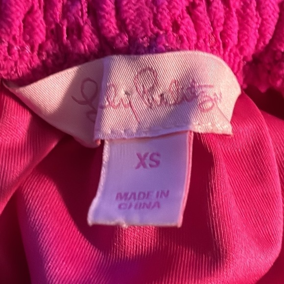 Lilly Pulitzer Emmet Bright Pink / Magenta strapless lace Maxi Dress Sz XS - Picture 9 of 11